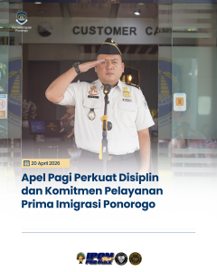 Apel Pagi Perkuat Disiplin dan Komitmen Pelayanan Prima Imigrasi Ponorogo
