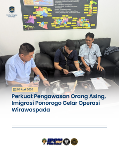 Perkuat Pengawasan Orang Asing, Imigrasi Ponorogo Gelar Operasi Wirawaspada