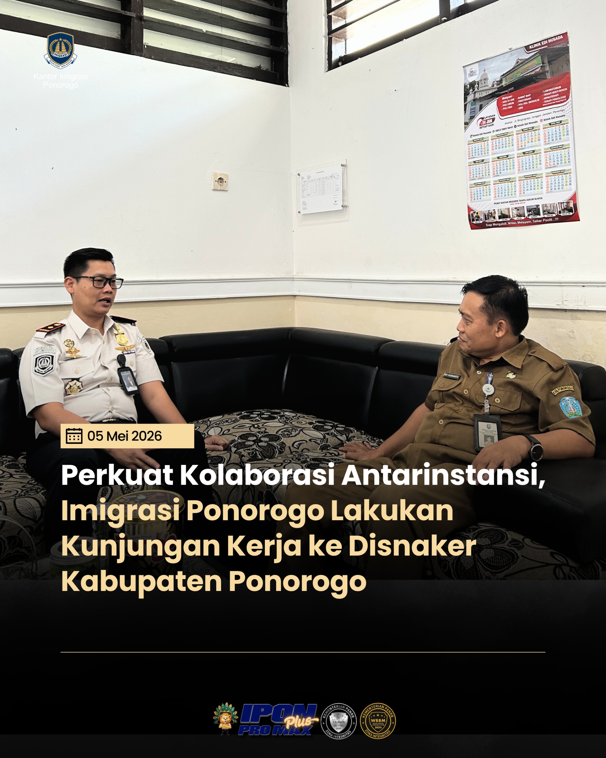 Perkuat Kolaborasi Antarinstansi, Imigrasi Ponorogo Lakukan Kunjungan Kerja ke Disnaker Kabupaten Ponorogo